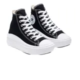 Championes Converse Chuck Taylor All Star Move Hi Top, color negro con detalles en blanco, de caña alta y plataforma.