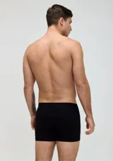 Pack de dos bóxers largos, uno blanco y otro negro, confeccionados en algodón y elastano, con cintura elástica personalizada.