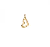 Charm bañado en oro de 18K con forma de corazón grande, ideal para personalizar pulseras o collares.