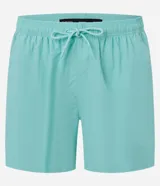 Bermuda masculina de microfibra color amarillo pálido, con cintura elástica ajustable mediante cordón y bolsillos laterales.