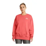 Buzo Under Armour Essential Fleece color beige, de corte holgado y cuello redondo. Logo de la marca bordado en el pecho.