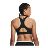 Top deportivo de compresión Under Armour HeatGear High, color celeste, con breteles regulables y espalda deportiva.