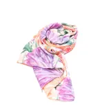Pashmina rectangular de viscosa liviana con estampado floral multicolor.