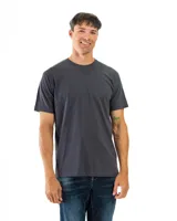 Remera verde militar de algodón con cuello redondo y mangas cortas.