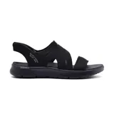 Sandalia Skechers Hands Free Slip-ins Go Walk Flex Enticing, color negro, con tiras de tejido knit, plantilla moldeada Goga Mat, amortiguación Ultra Go y suela de doble densidad.