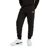 Pantalón de jogging negro de corte ajustado, con cintura elástica y logo de Puma estampado en blanco en la pierna izquierda.