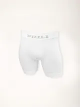 Boxer largo blanco de microfibra liso sin costuras, confeccionado en poliamida y elastano.