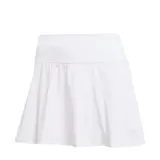 Pollera deportiva Adidas Club blanca con calza interna, confeccionada con tecnología Climacool para ventilación y secado rápido.