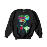 Buzo negro de algodón con estampado de los personajes de la serie animada Invasor Zim.