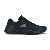 Championes deportivos Skechers Equalizer 4.0 Generation, color negro, con capellada de malla knit, cordones y plantilla Air Cooled Memory Foam.