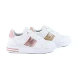Championes deportivos American Sport Maggie, color blanco con detalles en rosa.