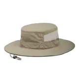 Sombrero de ala ancha Columbia Bora Bora Booney, color beige, con banda interior absorbente Omni-Wick y cordón ajustable.