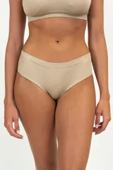 Pack de dos culottes blancos de algodón con textura acanalada.