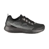 Championes Skechers Skech-Air Dynamight - Luminosity, color negro con detalles plateados. Capellada de malla atlética y material sintético con cordones. Plantilla Skechers Memory Foam y entresuela con cámara de aire Skech-Air.