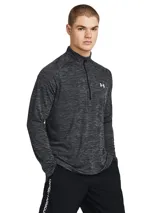 Buzo deportivo Under Armour de hombre, modelo Tech Texturd Hlf Zip, color gris jaspeado. Confeccionado en tejido UA Tech™ ligero y transpirable, con cierre medio frontal y logo de la marca en el pecho.