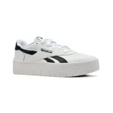 Championes Reebok Court Advance Surge, color blanco con detalles en negro. Presentan plataforma y logo de la marca en el lateral.