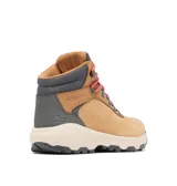 Botas de trekking Columbia Newton Wander color beige con cordones rosas, confeccionadas en ante impermeable con herrajes metálicos. Cuentan con tecnología Omni-Tech™ impermeable y transpirable, mediasuela Techlite™ y suela de caucho Omni-Grip™ de alta tracción.