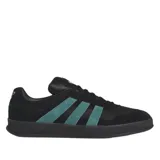 Championes Adidas Aloha Super negros con detalles en verde agua y suela negra.