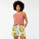 Short de tiro alto con cintura elastizada y estampado de limones.