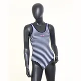 Malla enteriza de natación Fila Double Ii Listrado, con diseño color block en rosa y azul marino. Logo de la marca estampado en el lateral.