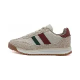 Championes Panama Jack color beige con detalles en verde y bordó.