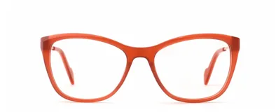 Armazones ópticos color naranja, con diseño moderno y ligero, ideal para uso diario.