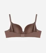 Soutien de microfibra texturizada color marrón, con breteles ajustables y copas.