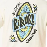 Remera blanca de algodón con logo Rip Curl estampado en el pecho.