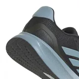 Championes Adidas Runfalcon 5 para hombre, color gris con detalles en celeste y suela blanca. Ideales para running.