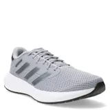 Championes Adidas Response Runner color gris con detalles plateados y suela blanca.