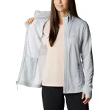 Campera polar Columbia con cierre frontal, bolsillos laterales con cierre y orificios para pulgares.