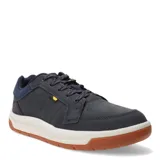 Championes de gamuza suave color azul marino, con cordones y diseño moderno, ideal para uso diario y actividades al aire libre.