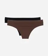 Kit de dos bombachas bikini sin estampa, texturizadas y con acabado seamless.