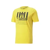 Remera amarilla de algodón con estampado frontal del escudo del Club Atlético Peñarol, el logo de Puma y la inscripción "Peñarol Puma".