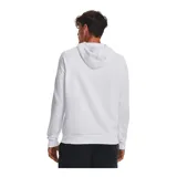 Buzo gris de Under Armour, línea Rival Fleece, con capucha y logo estampado en el frente.