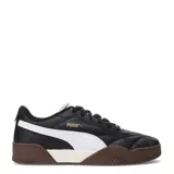 Championes Puma Tifosi blancos con suela color caramelo y logo dorado en el lateral.