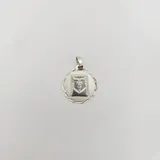 Dije redondo de plata 925 satinada con el símbolo de contador público.