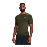 Remera deportiva blanca Under Armour HeatGear Armour de manga corta, corte ajustado y logo negro en el pecho.