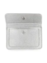 Porta documentos de cuero vacuno con bolsillo frontal para documento de identidad o tarjeta de crédito.