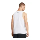 Musculosa deportiva Under Armour negra con logo blanco estampado en el pecho. Tejido ligero, suave y de secado rápido.