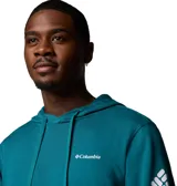 Buzo canguro Columbia Beaumont Hoodie color beige con capucha ajustable con cordón, bolsillo tipo canguro y logo de la marca estampado en la manga.