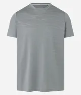 Remera deportiva gris de jacquard con cuello redondo y manga corta. Presenta estampa abstracta y tecnología Dry.