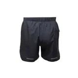 Short de running negro con cintura elástica, calzoncillo interior de malla y bolsillo interno.