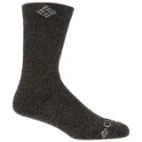Pack de dos pares de calcetines Columbia Wool Blend para hombre, color marrón jaspeado, con logo de la marca en el tobillo. Talle 6-12.