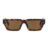 Gafas de sol unisex de plástico reciclado, con montura rectangular color carey y lentes marrones. Cuentan con filtro UV 400.