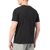 Remera negra de algodón con cuello redondo y logo Puma estampado en blanco en el pecho.