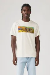 Remera blanca de corte relajado con estampado de estilo cómic con motivos de rodeo y logo de Levi's.