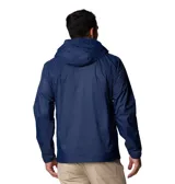 Campera impermeable Columbia Watertight II para hombre, color negro, con capucha ajustable, costuras selladas, bolsillos con cremallera y forro de malla transpirable.