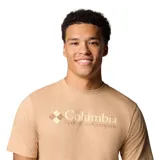 Remera de hombre Columbia de manga corta, color negro, con logo de la marca estampado en el pecho y en la manga.