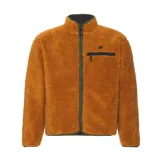 Campera reversible color naranja, con cierre frontal y bolsillo en el pecho.